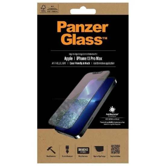 Screen Protector Iphone 13 Pro Max Panzerglass Cf Antibacterial Microfracture Black
